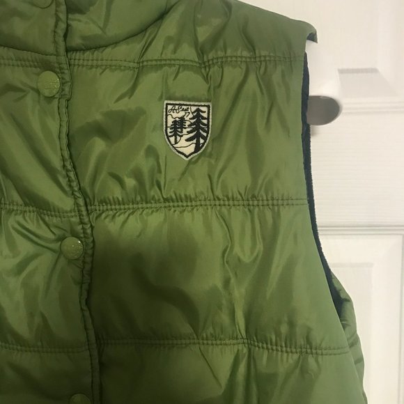American Eagle Snap Front Puffer Vest Green  Size XL - Picture 3 of 6